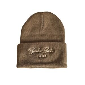 Birdie Babe Golf Knit Beanie Hat‎ Tan Embroidered Logo Winter Warm